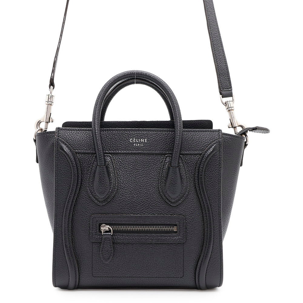 Luggage Shopper Size Nano Handbag Leather Black Travel Bag