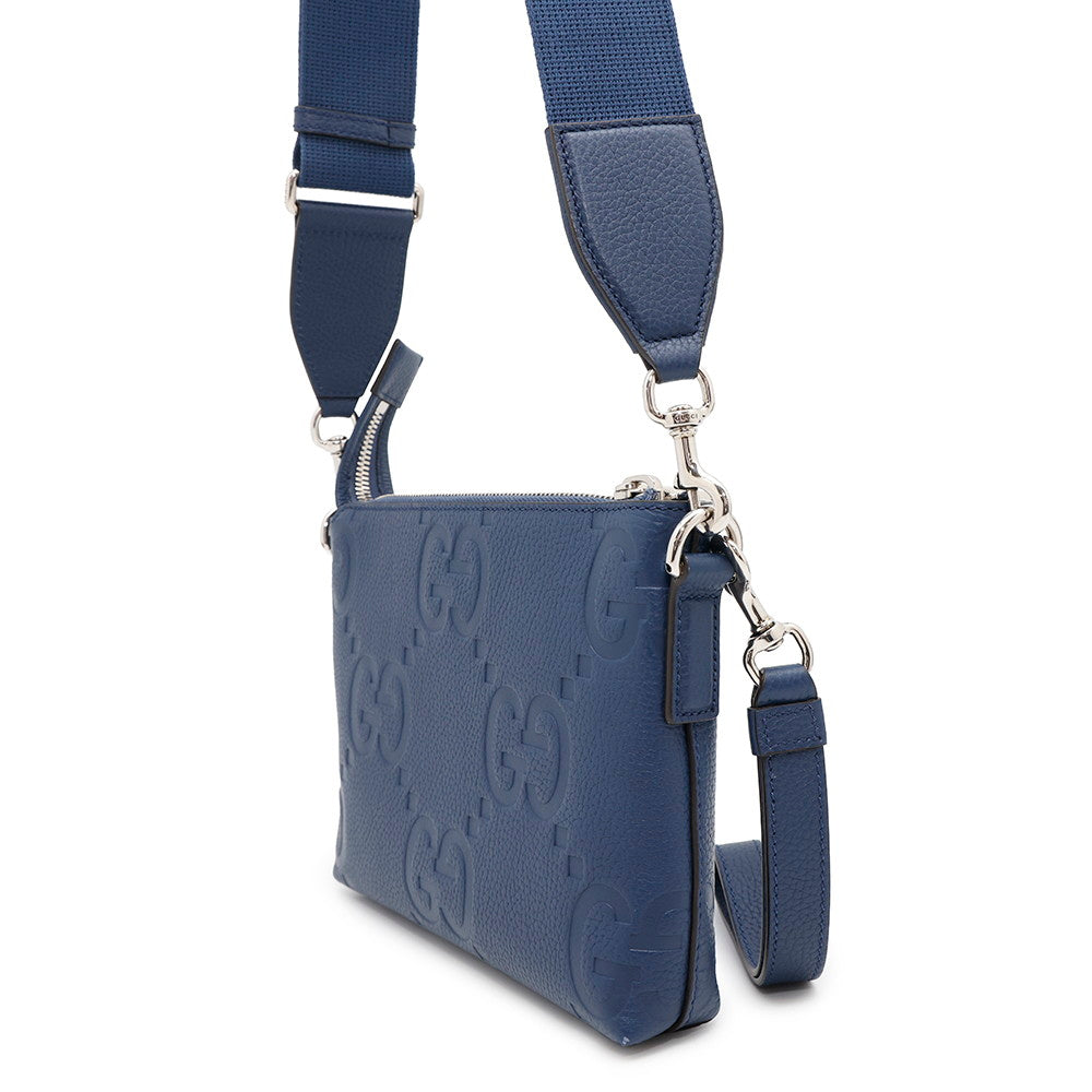 Gucci Jumbo Messenger Bag Blue761747 Leather Travel Bag