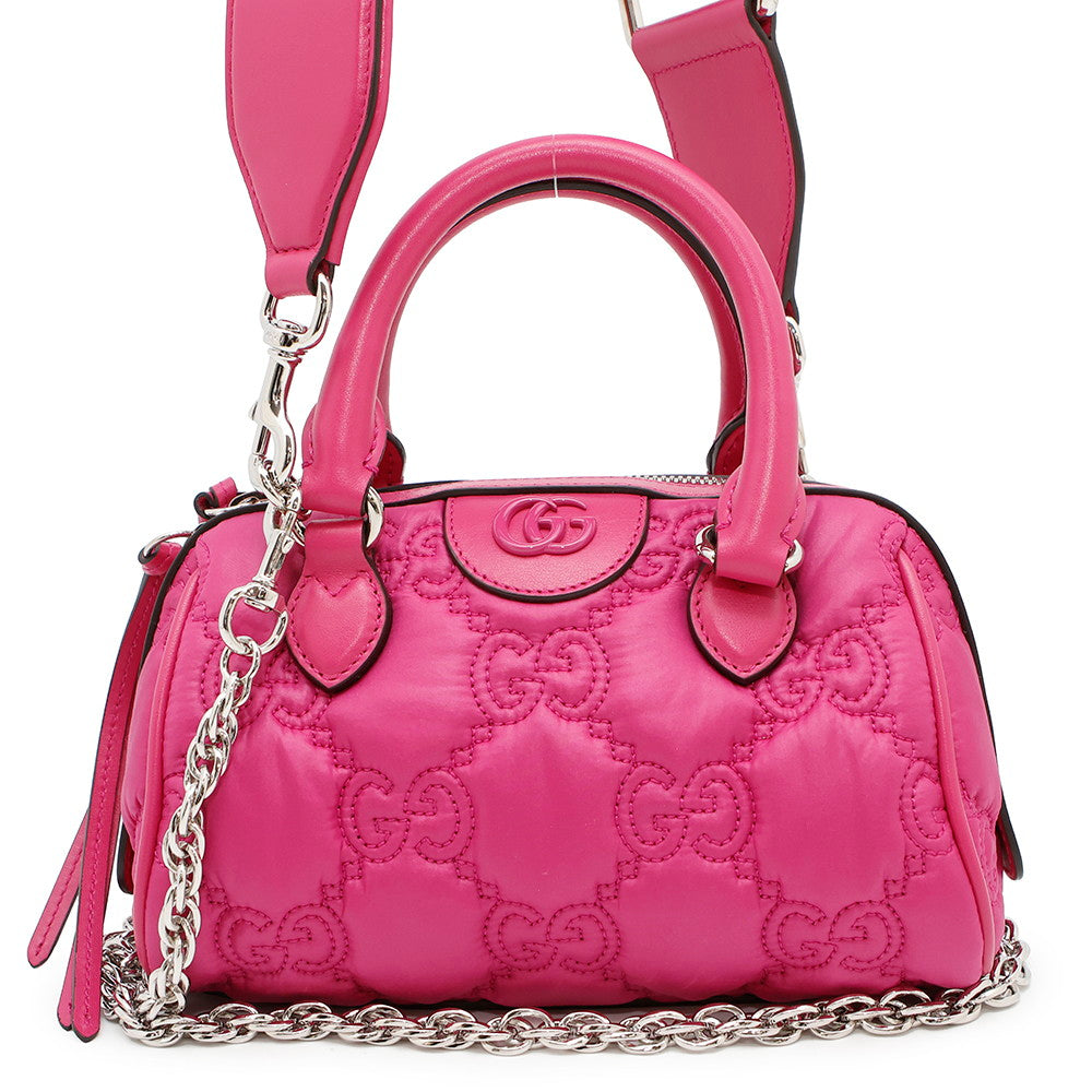 Gucci Ggmatelasse 2Wayhandbag Pink702251 Handbag Leather Nylon Travel Bag