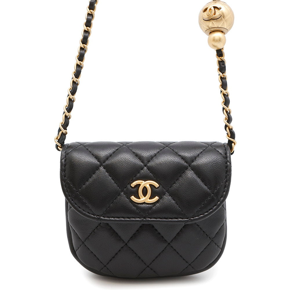 Chanel Matelasse Ball Lambskin Black Mini Bag