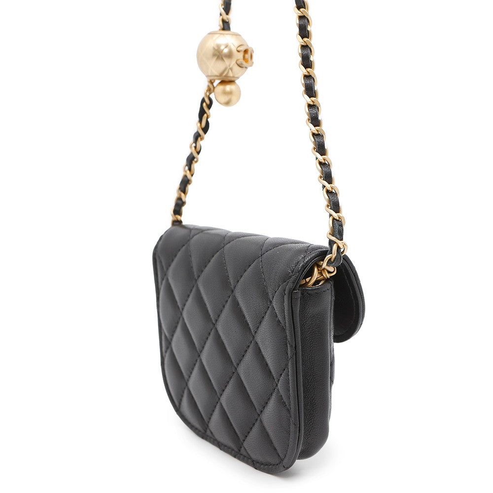 Chanel Matelasse Ball Lambskin Black Mini Bag