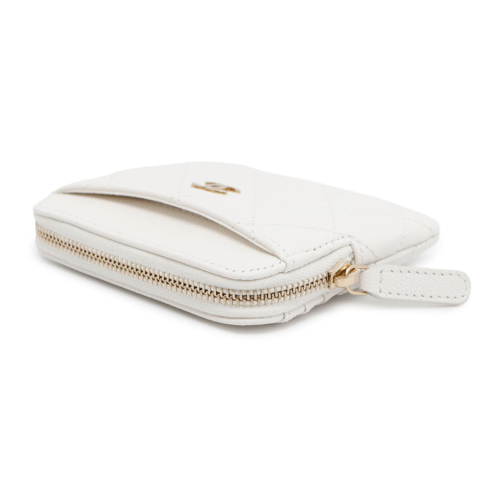 Chanel Classic Zip Fragment WhiteAP2061 Caviar Leather Handbag
