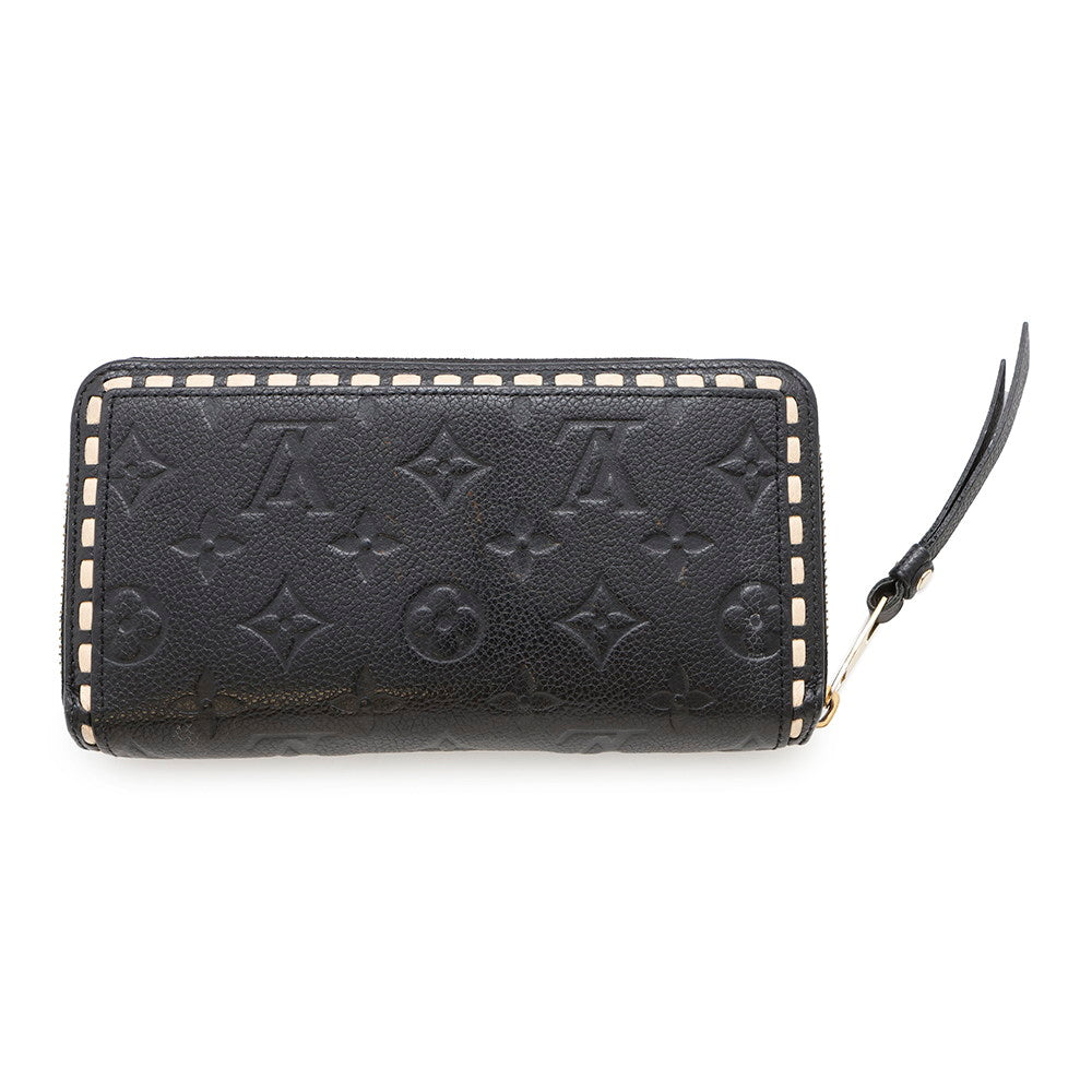 Louis Vuitton Zippy BeigeM64805 Monogram Empreinte Leather Noir Wallet Case