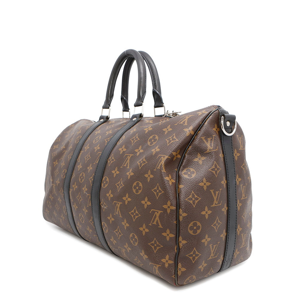 Louis Vuitton Keepall Bandouliere BrownM56711 Macassar Monogram Canvas Travel Bag