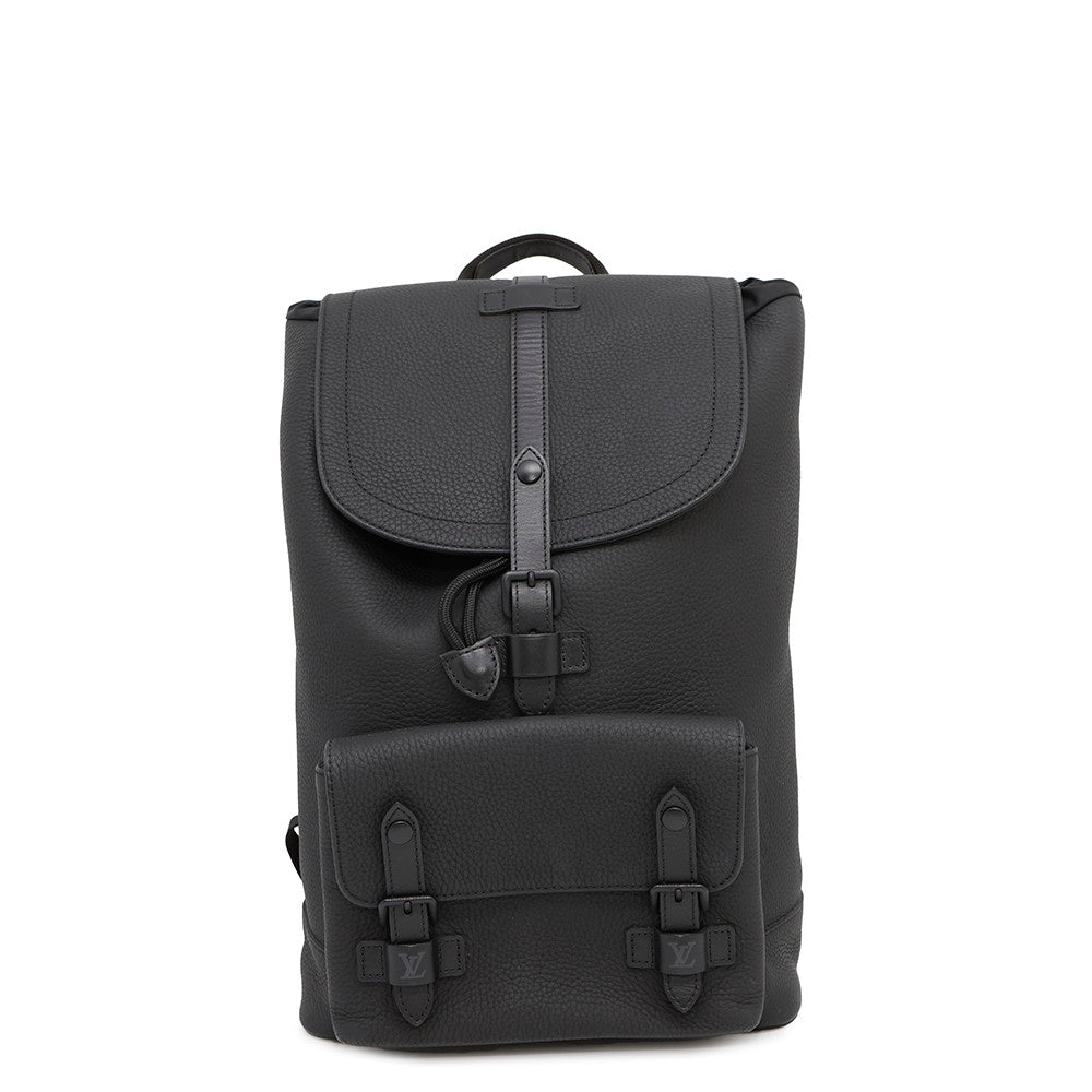 Louis Vuitton Christopher Slim Backpack NoirM58644 Taurillon Leather