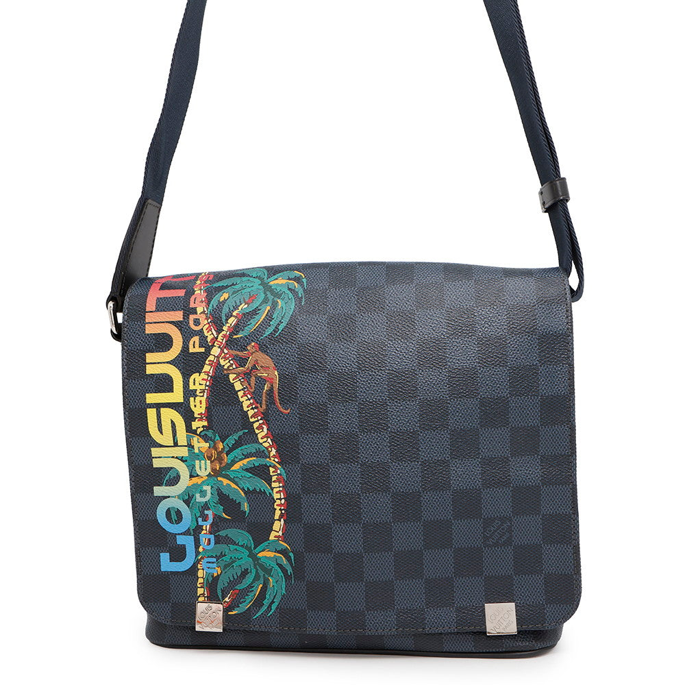 Louis Vuitton District NoirN50005 Cobalt Damier Canvas Handbag