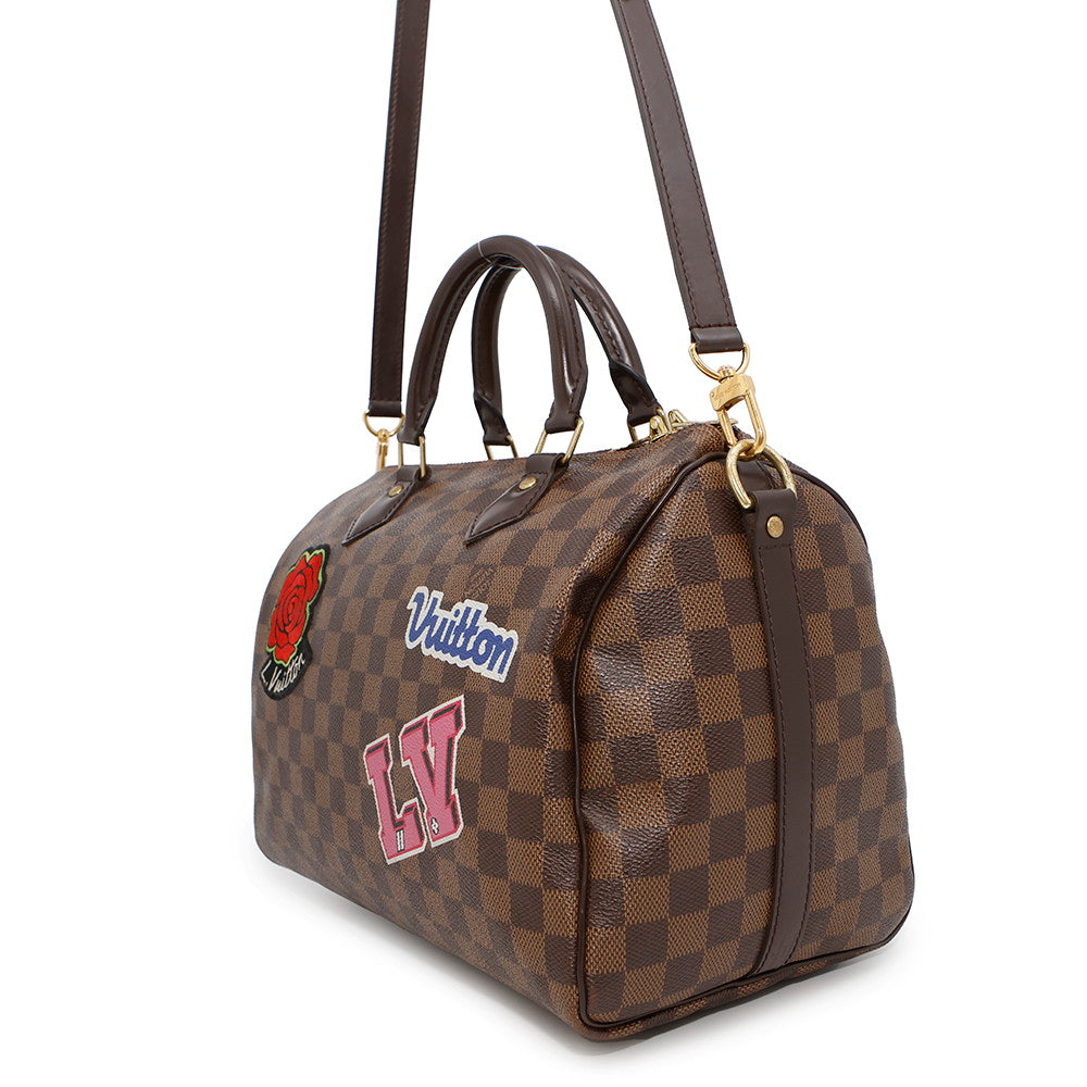 Louis Vuitton Speedy Bandouliere RedN40060 Ebene Canvas Damier Handbag