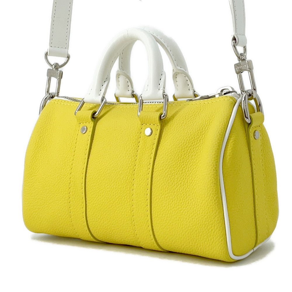 Louis Vuitton Keepall WhiteM80842 Taurillon Leather Yellow XS Travel Bag
