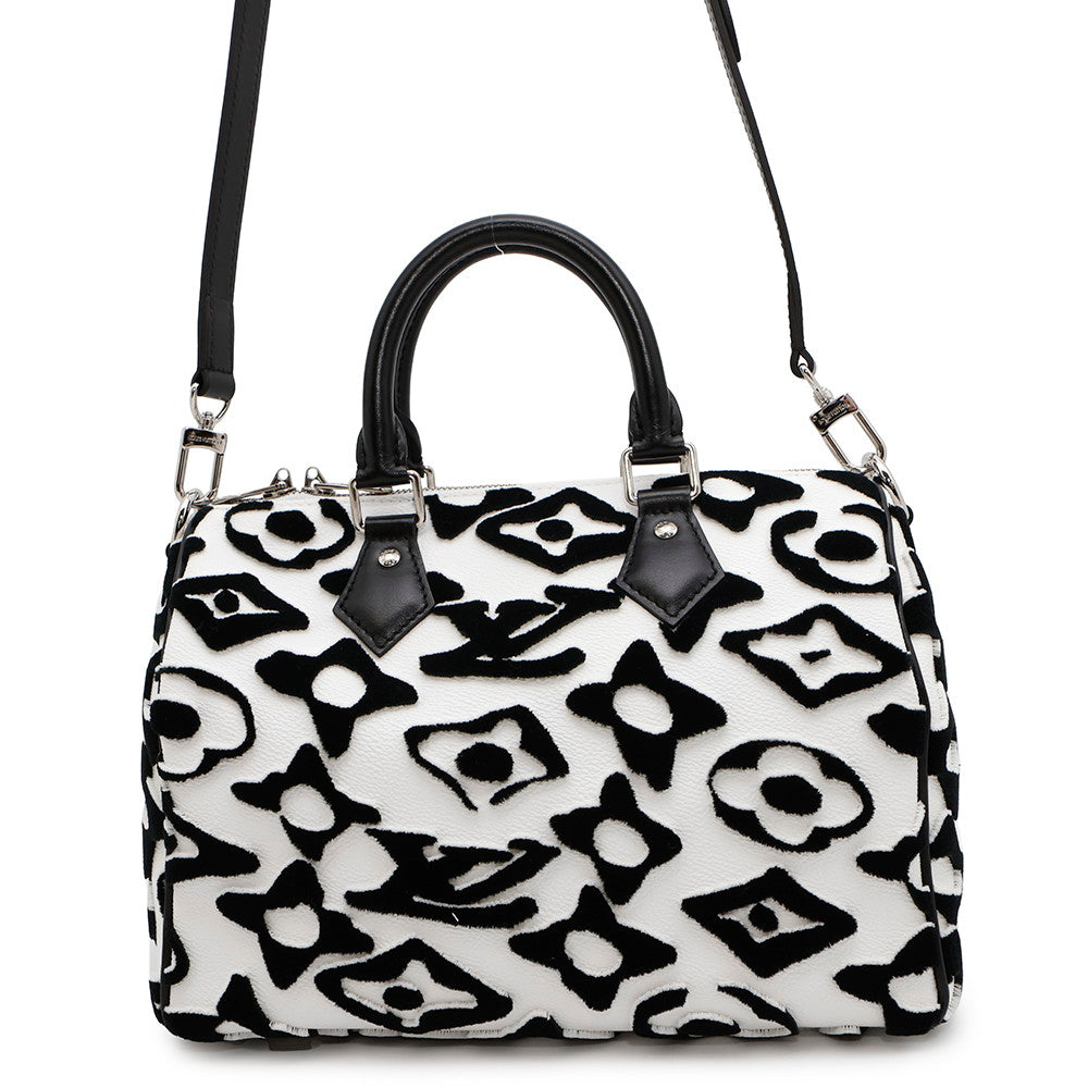 Louis Vuitton Speedy Bandouliere NoirM45563 Urs Fischer Monogram White Handbag
