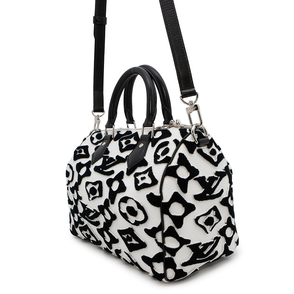 Louis Vuitton Speedy Bandouliere NoirM45563 Urs Fischer Monogram White Handbag