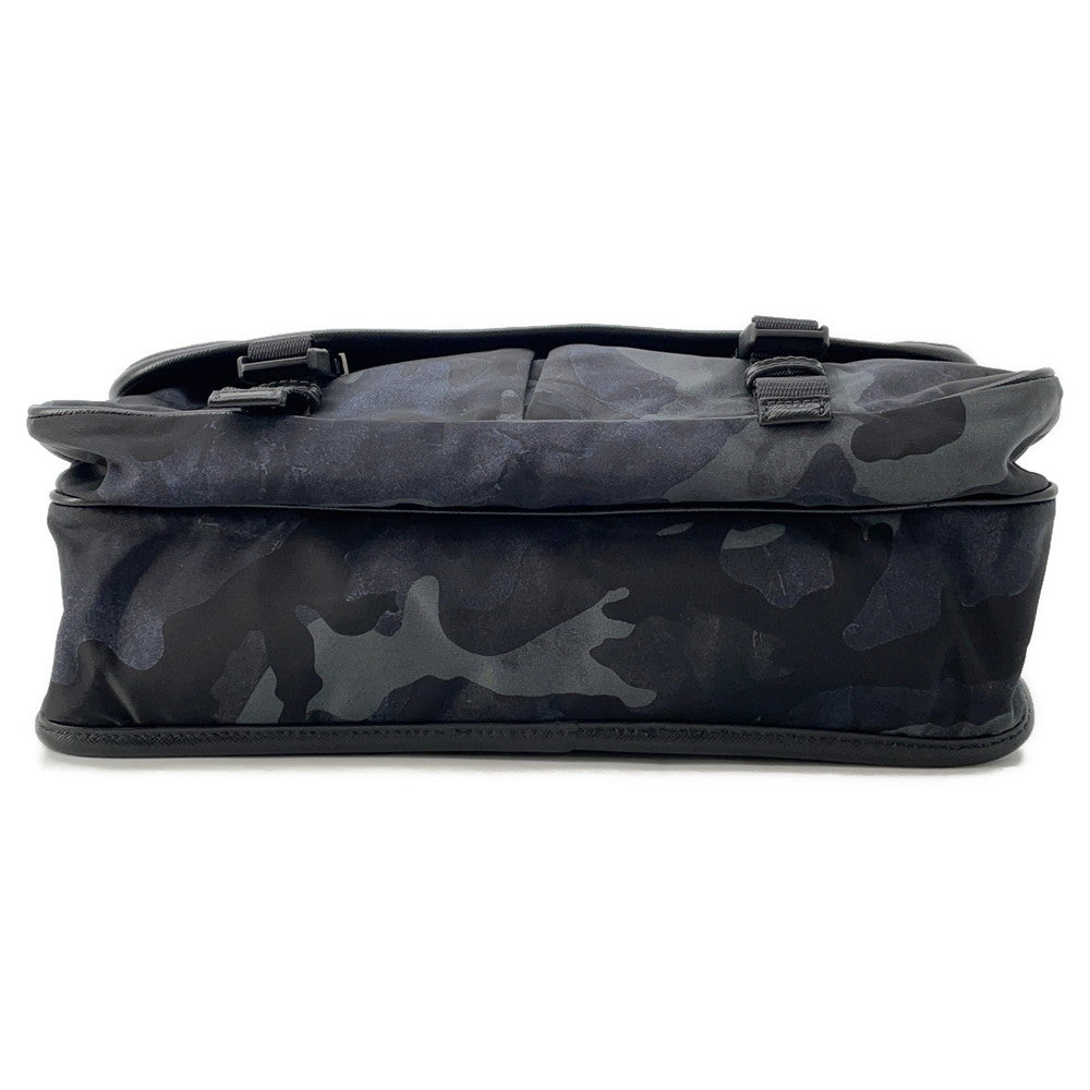 Messenger Bag Navy Blackva Leather Nylon Travel Bag