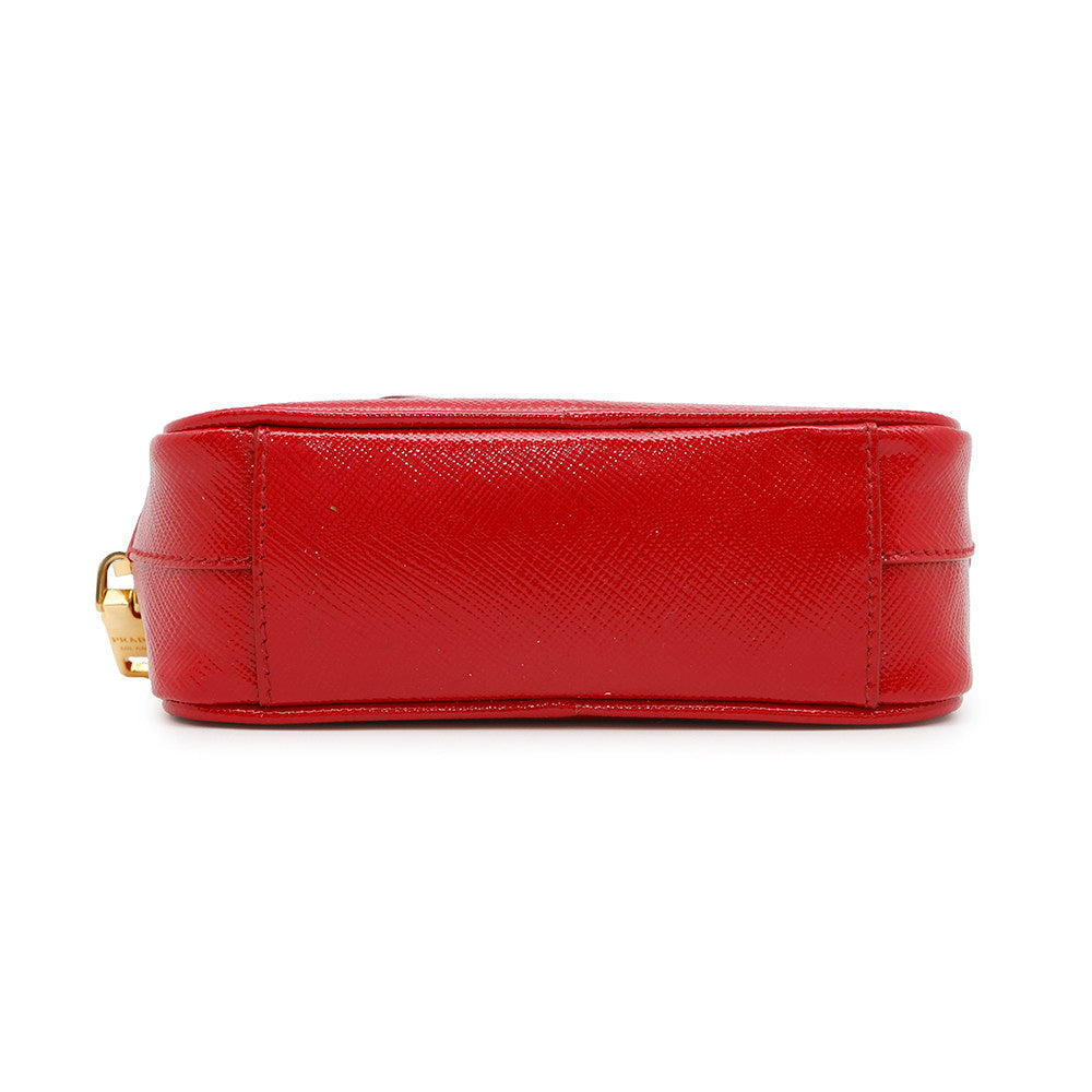 Camera Shoulder Bag Patent Leather Red