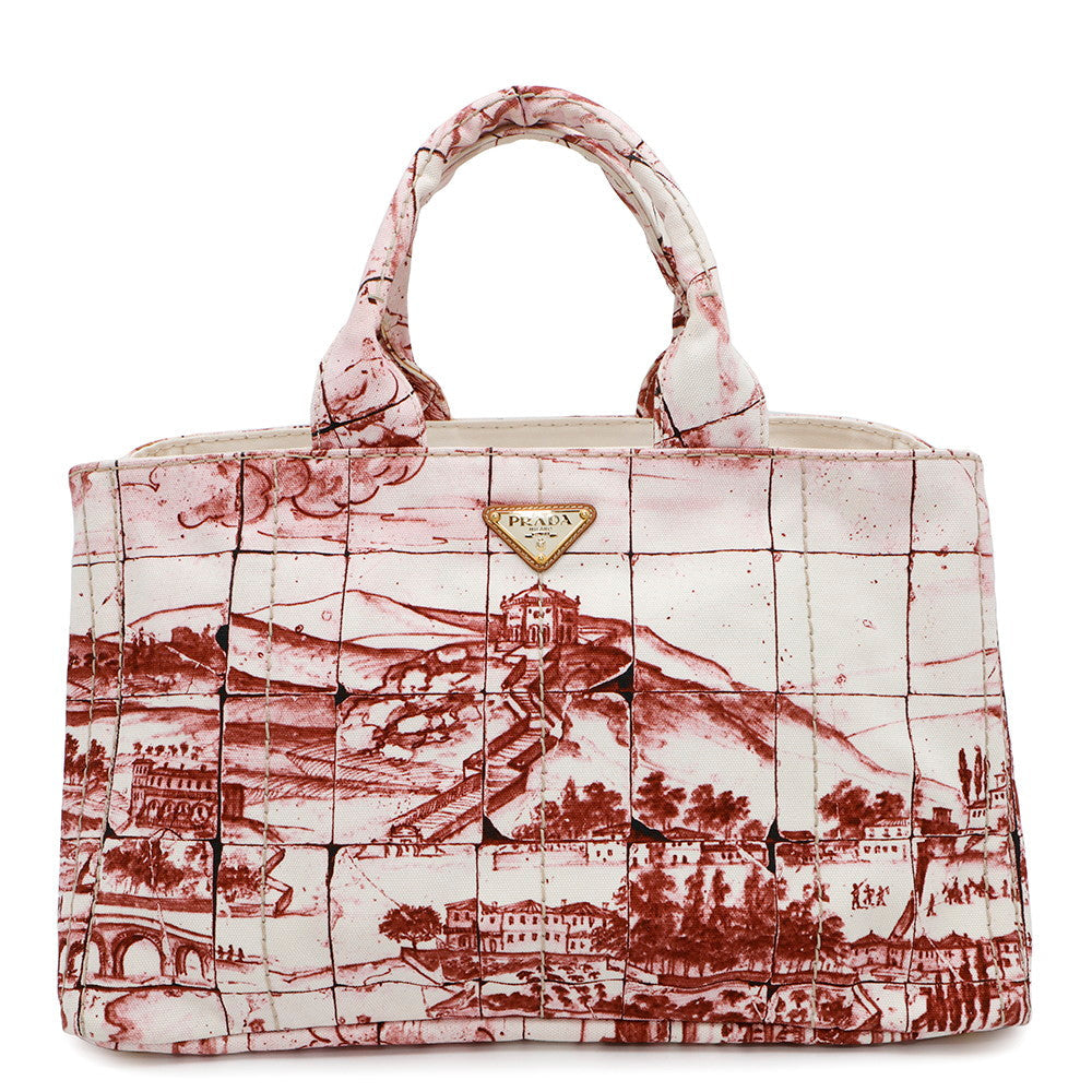 Canapa Tote Bag Bordeauxb B Canvas White