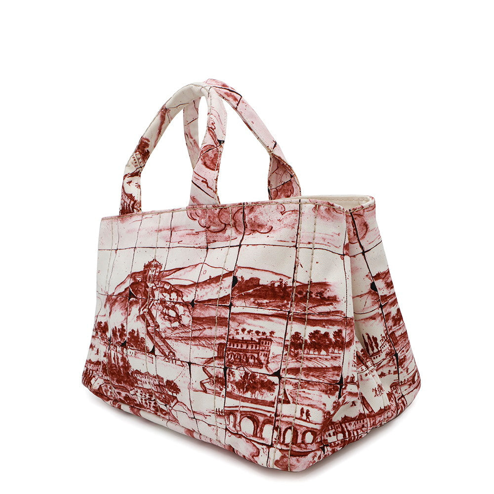 Canapa Tote Bag Bordeauxb B Canvas White