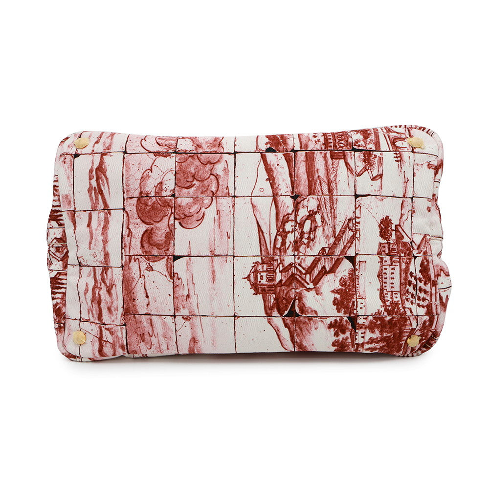 Canapa Tote Bag Bordeauxb B Canvas White