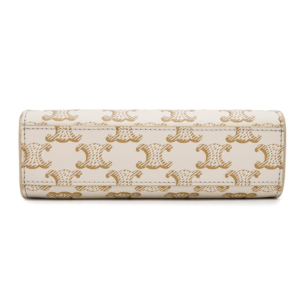 Triomphe Vertical Cabas Bzk. Bc Pvc Size Leather White Travel Bag
