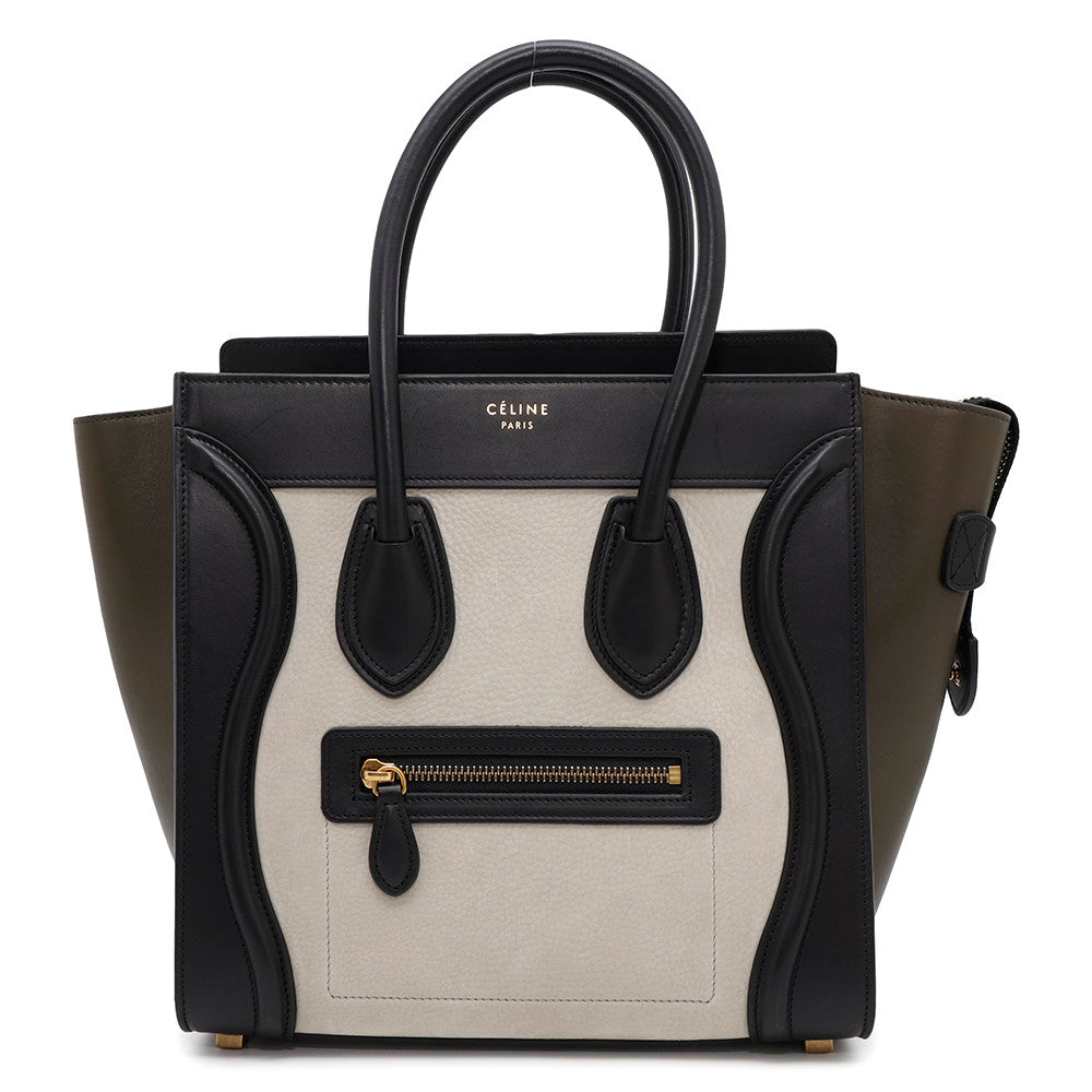 Luggage Micro Shopper Khaki Gray Handbag Leather Black Travel Bag