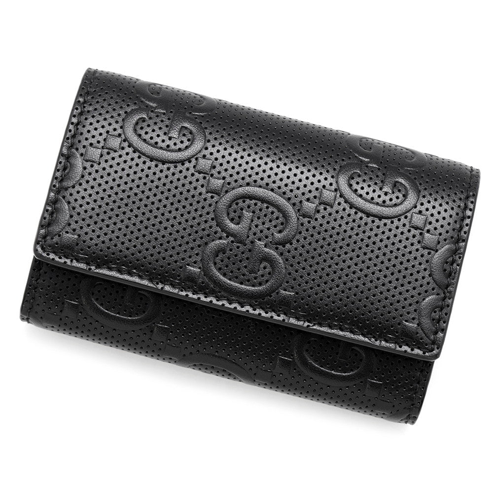 Gucci GG Embossed 6-Key Black625565 Leather Travel Bag