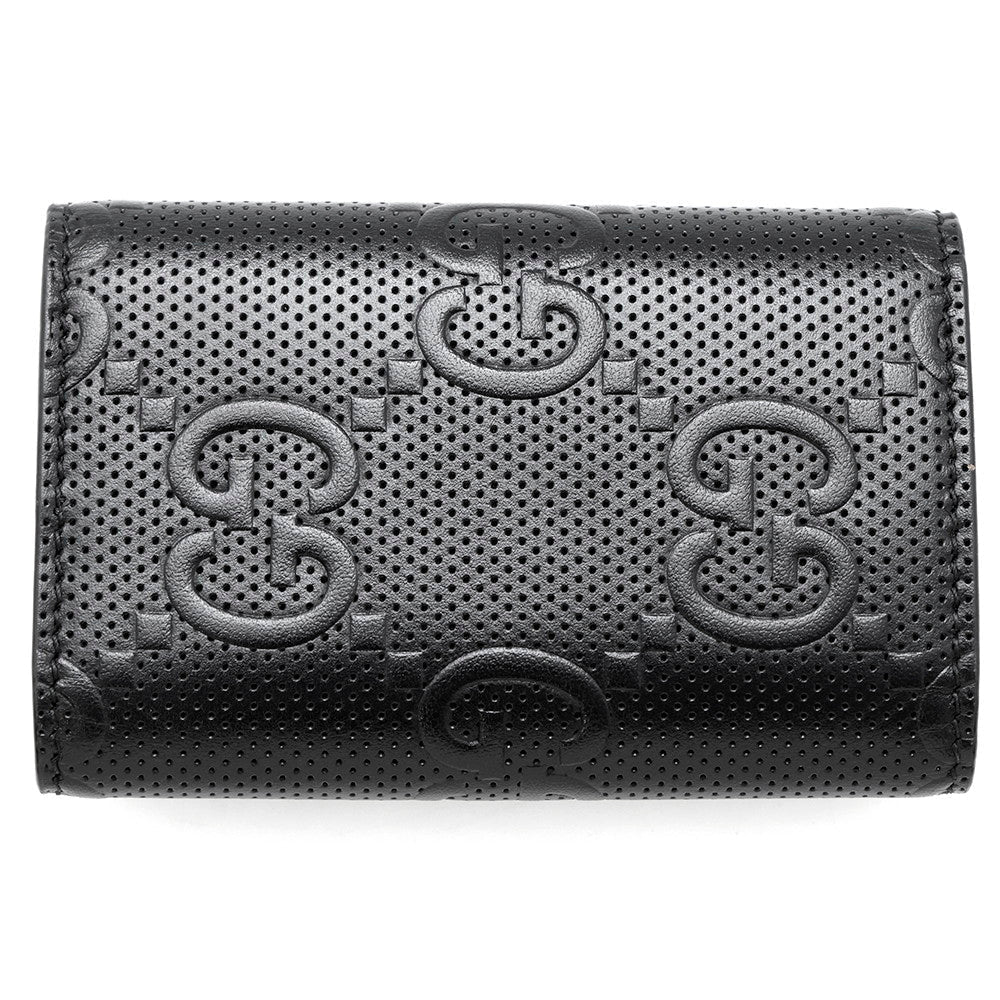 Gucci GG Embossed 6-Key Black625565 Leather Travel Bag