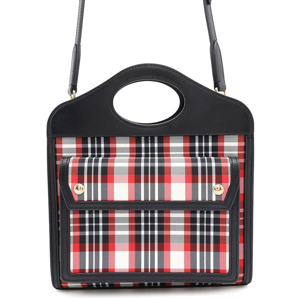 Burberry Pocket Bag 2Wayshoulder Red8035841 Leather Nylon Black Shoulder Bag