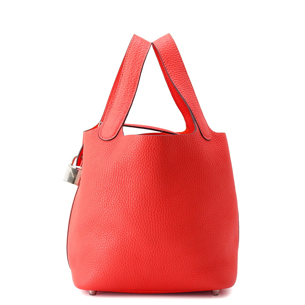 Picotin Lock Rose Texas Taurillon Clemence Size Travel Bag