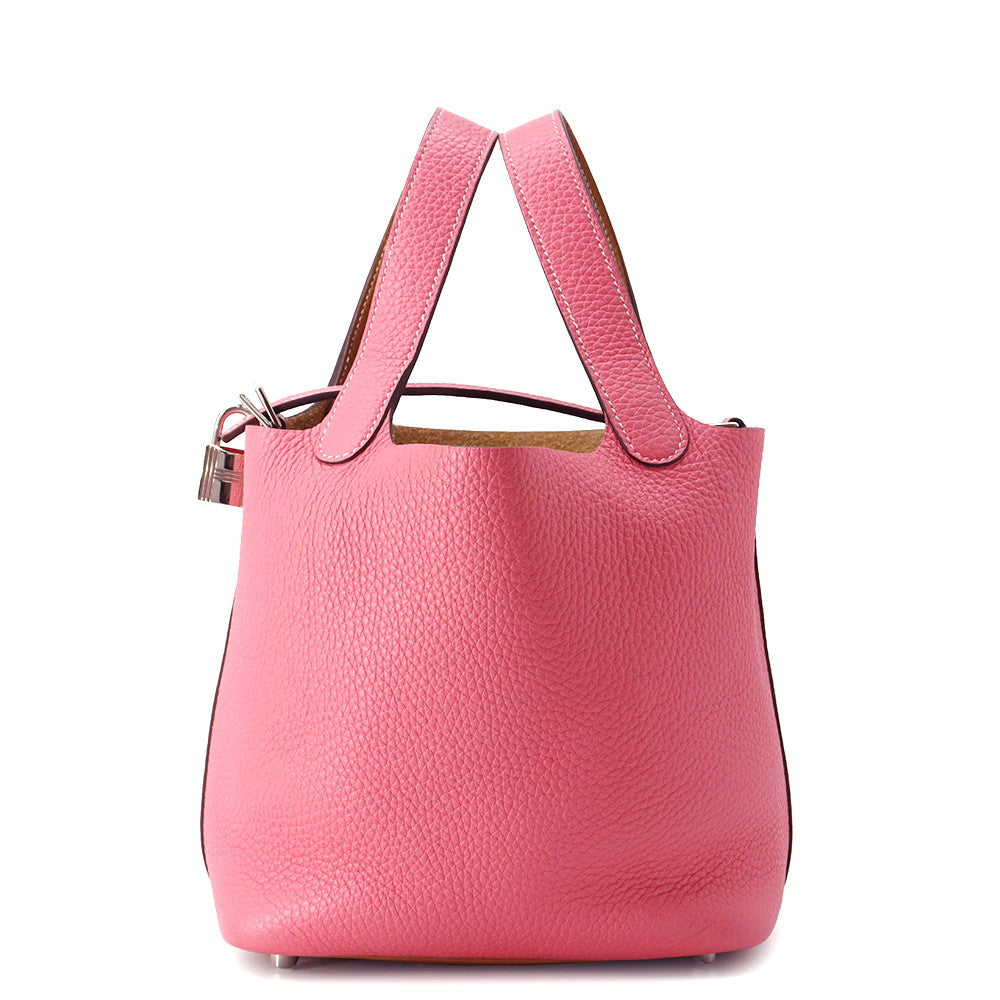 Picotin Lock Casaque Sesame Rose Azalee Taurillon Travel Bag