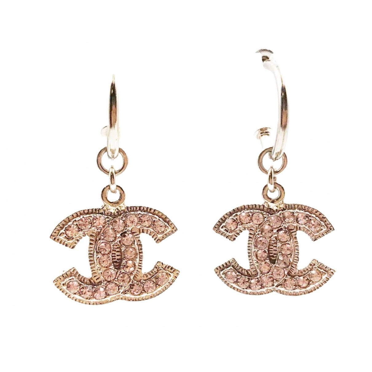 Chanel CC Gold Metal Earrings