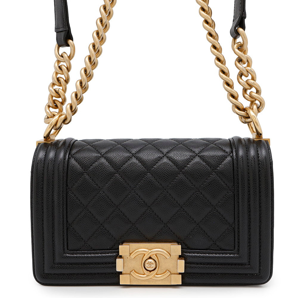 Chanel Boy ChainShoulder BlackA67085 Caviar Leather Shoulder Bag