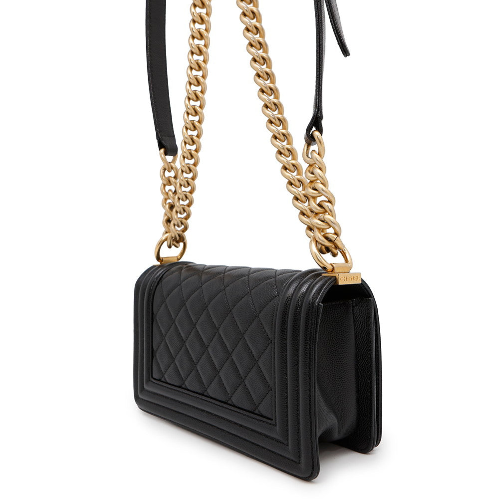 Chanel Boy ChainShoulder BlackA67085 Caviar Leather Shoulder Bag