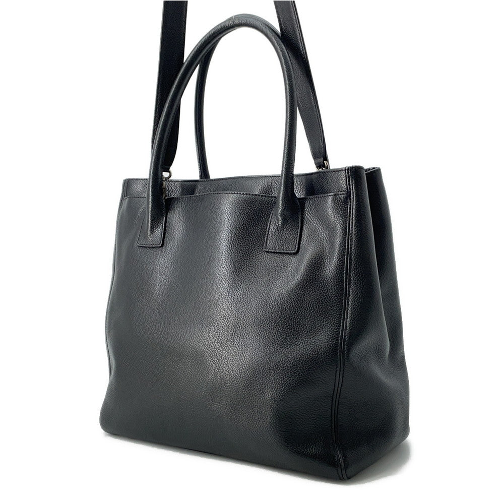 Chanel Executive 2WAY Black Leather Tote Bag