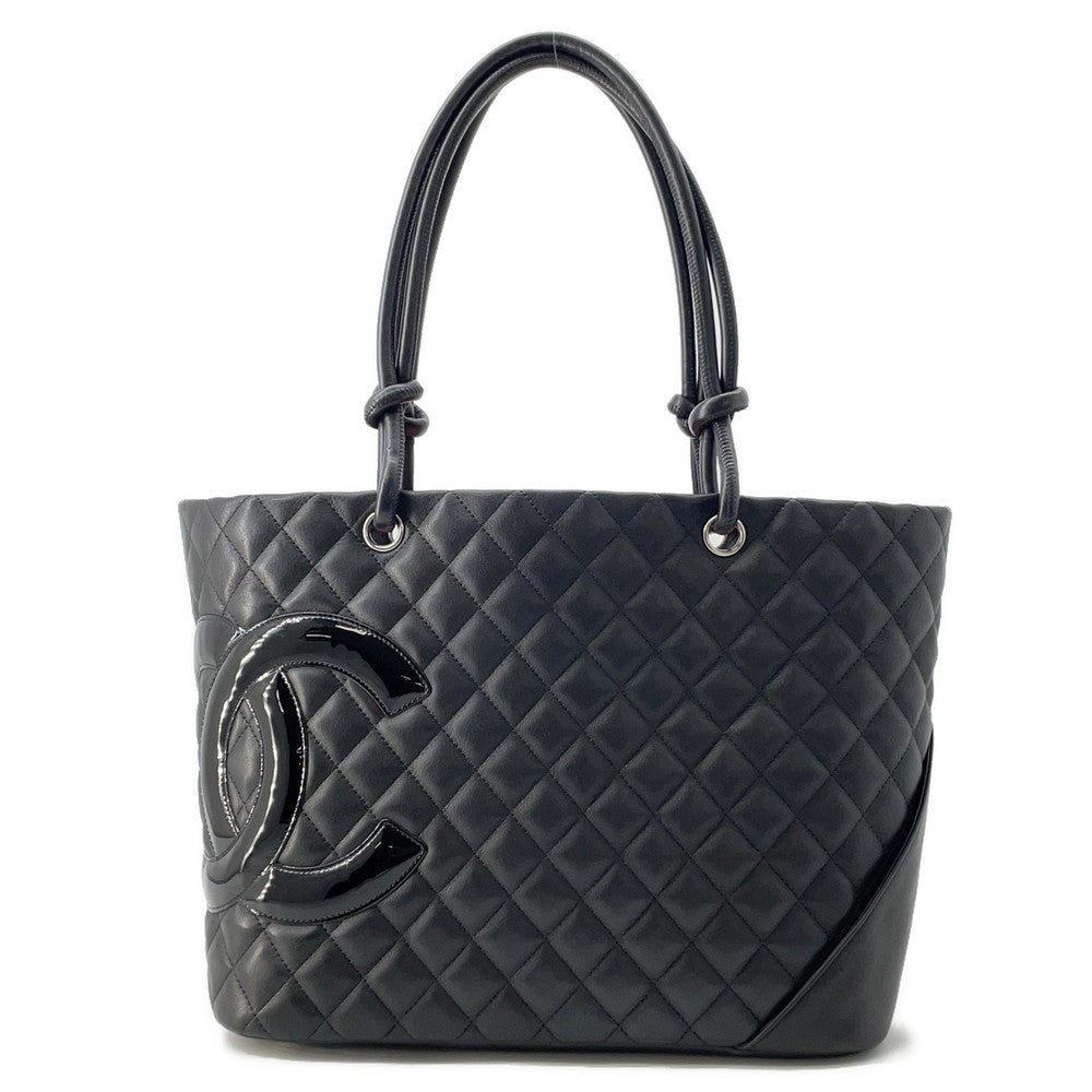 Chanel Cambon line BlackA25169 Patent Leather Tote Bag