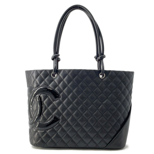 Chanel Cambon line BlackA25169 Patent Leather Tote Bag