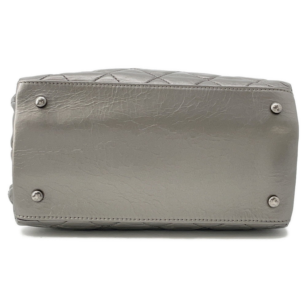 Chanel Matelasse CC Logo Me SilverA50494 Calf Leather Tote Bag