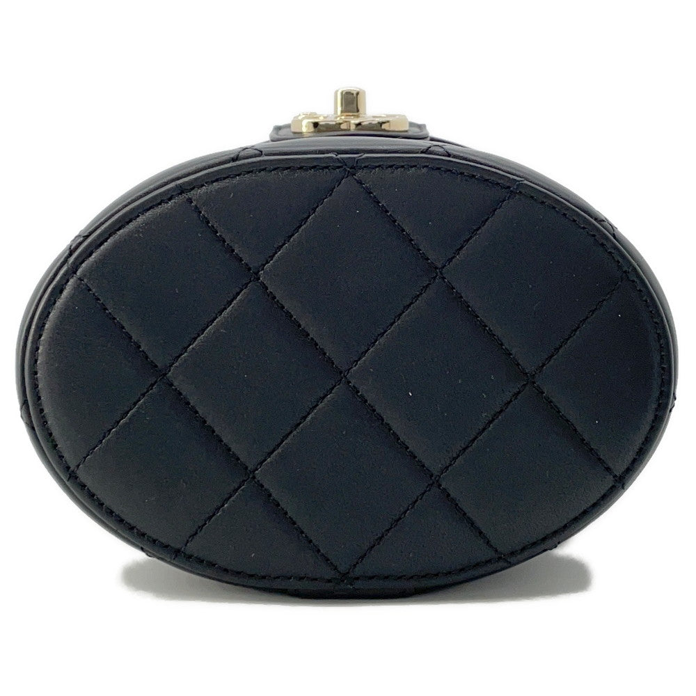 Chanel Matelasse vanity Lambskin Black Handbag