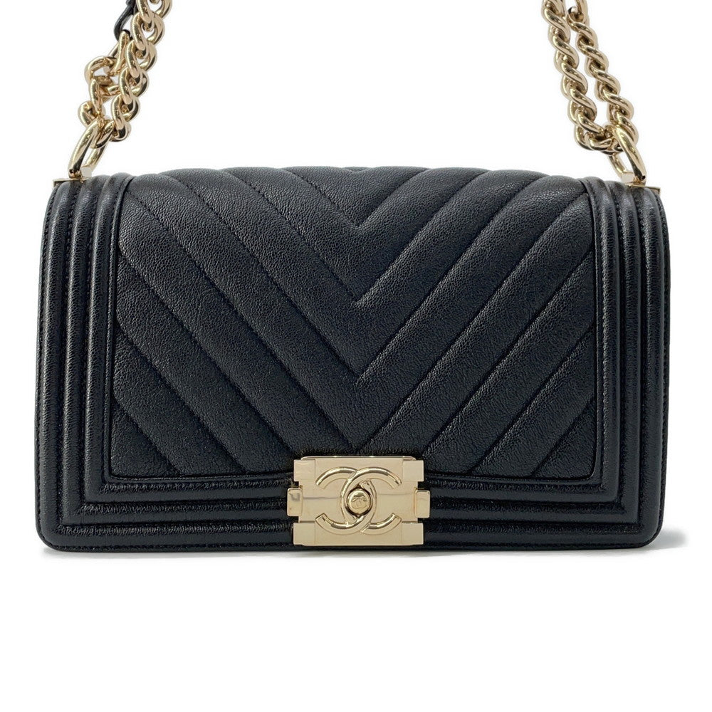 Chanel Boy ChainShoulder BlackA67086 Soft Caviar Leather Shoulder Bag
