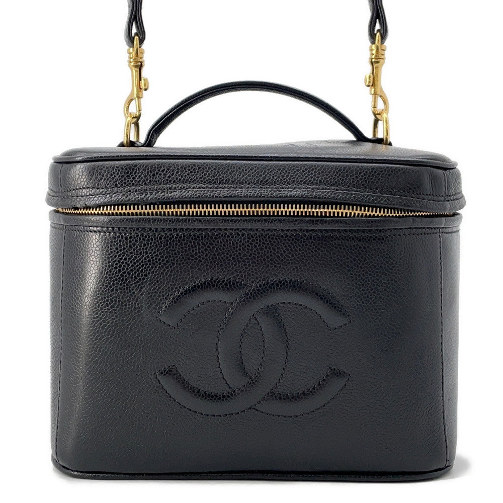 Chanel CC Logo 2WAY Vanity BlackA06238 Caviar Leather Shoulder Bag