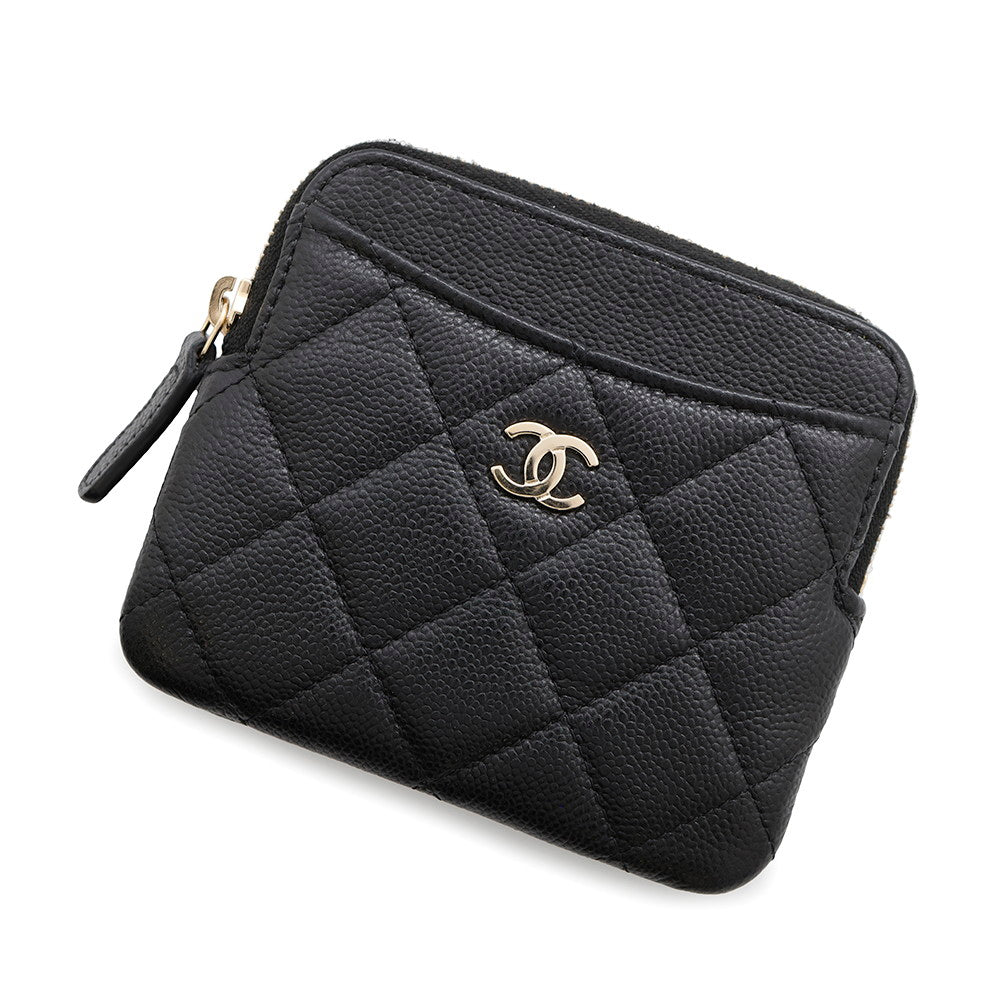 Chanel Coin purse BlackAP2061 Caviar Leather Wallet Case