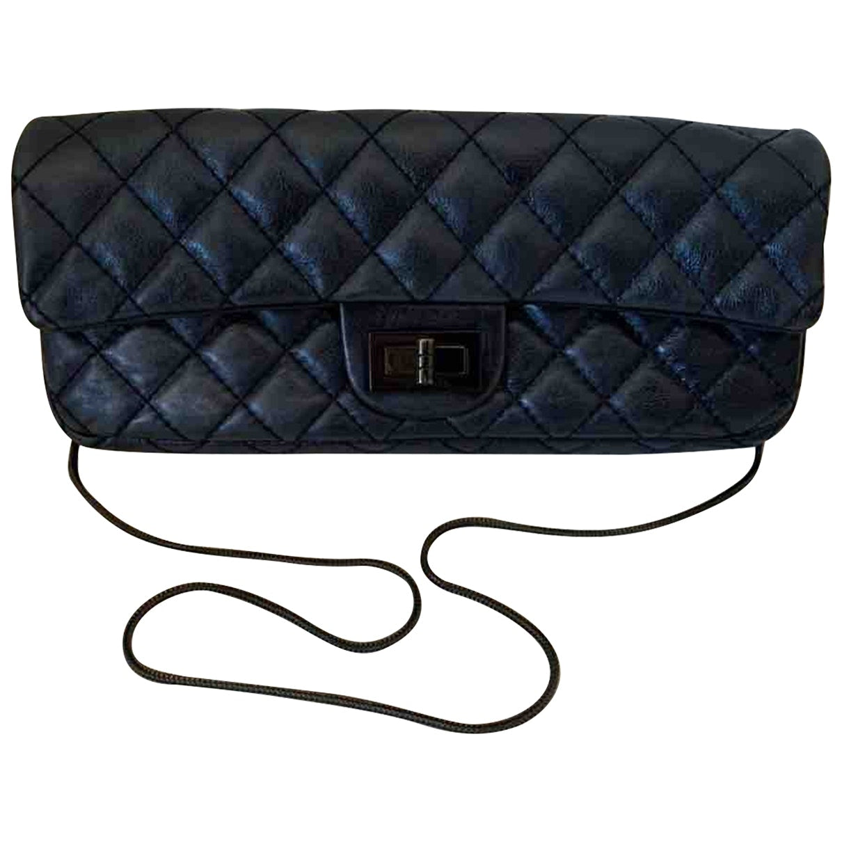 Chanel 2.55 blue leather handbag