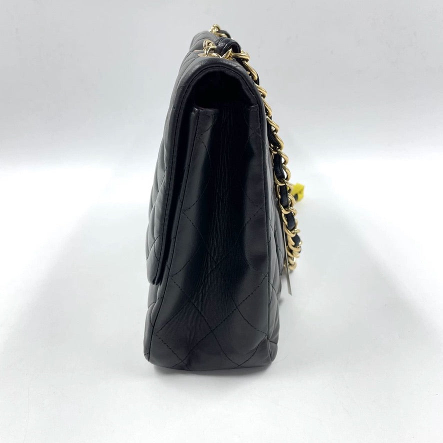 Chanel Timeless Classic Flap Jumbo Hardware Black Gold Handbag Gold Hardware