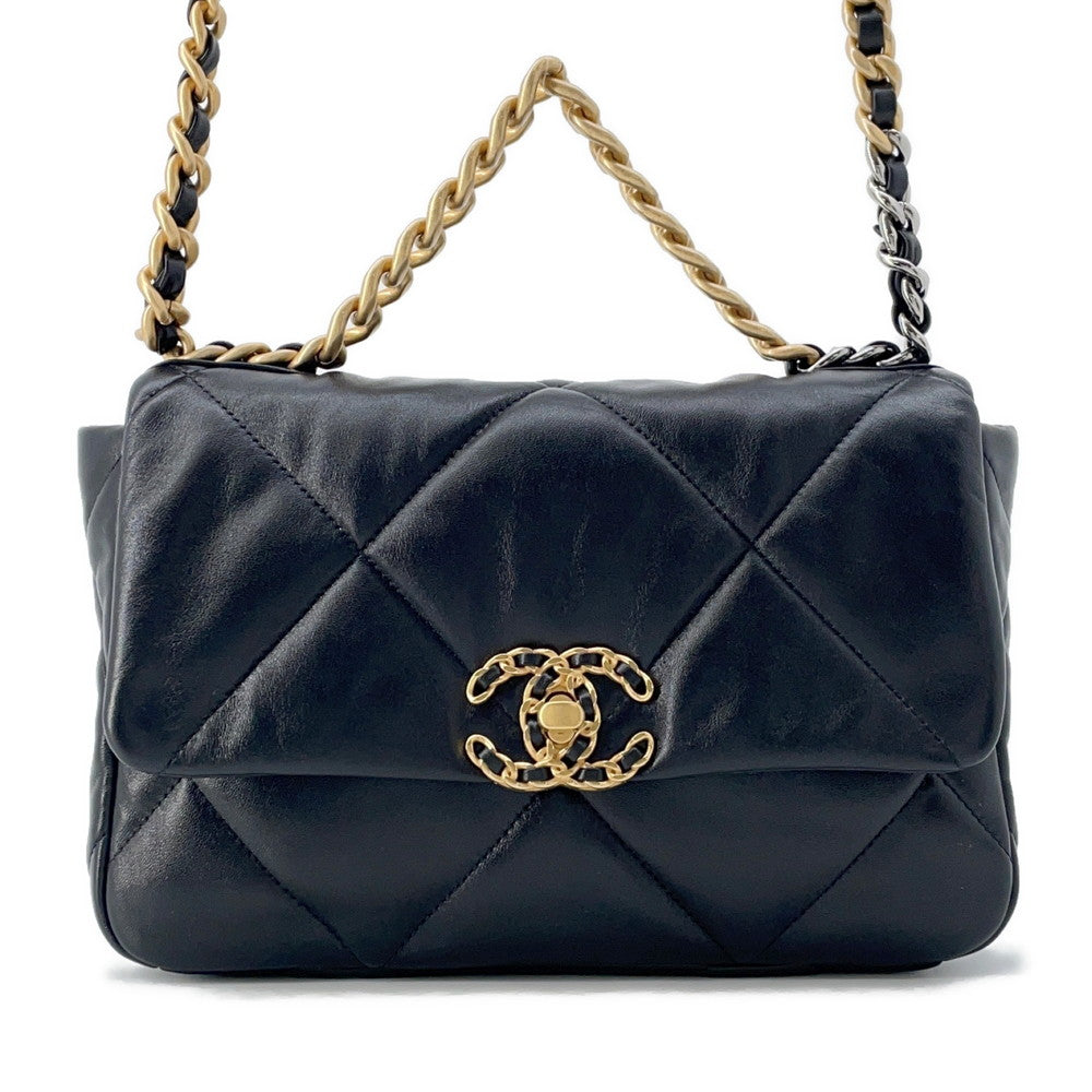 Chanel 19 Flap BlackAS1160 Lambskin Shoulder Bag