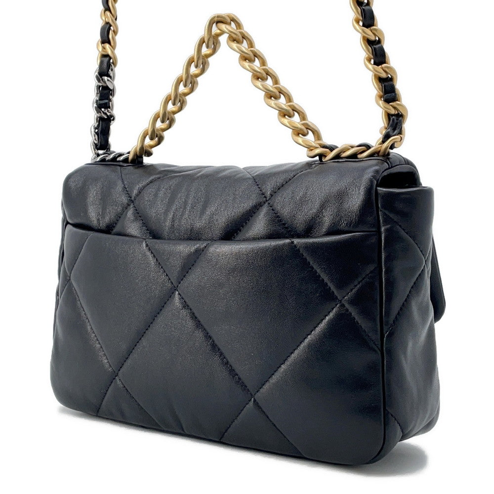 Chanel 19 Flap BlackAS1160 Lambskin Shoulder Bag
