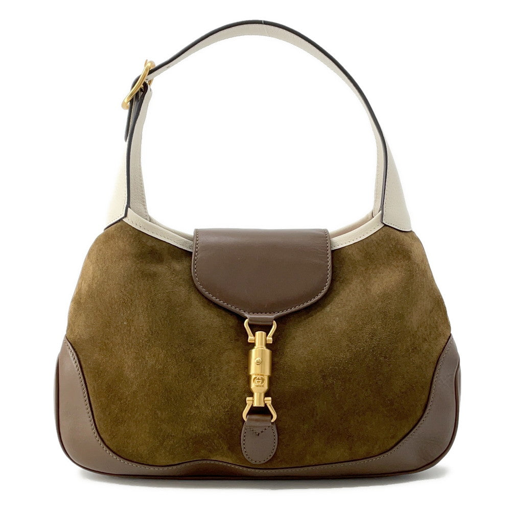 Gucci Jackie Leather Suede Brown Shoulder Bag