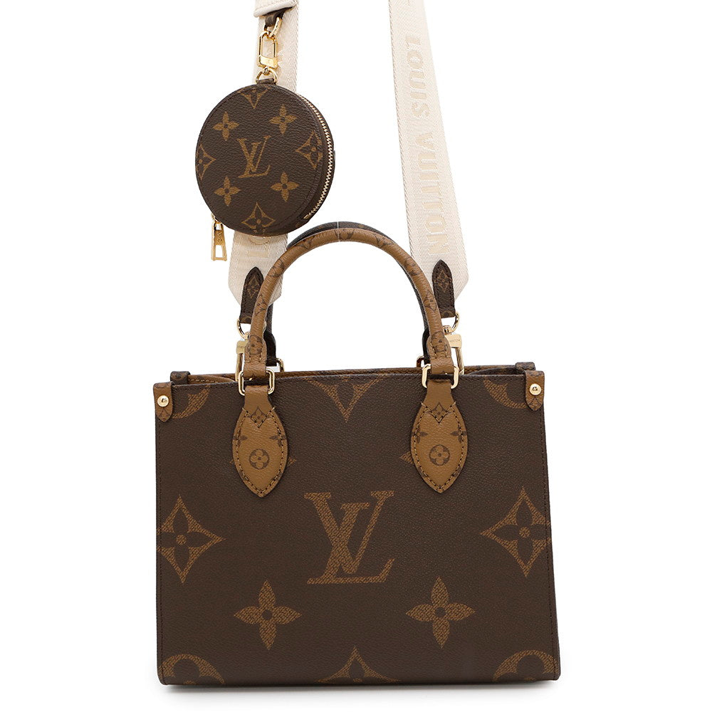 Louis Vuitton Onthego RedM46373 Reverse Giant Monogram Canvas Handbag 4
