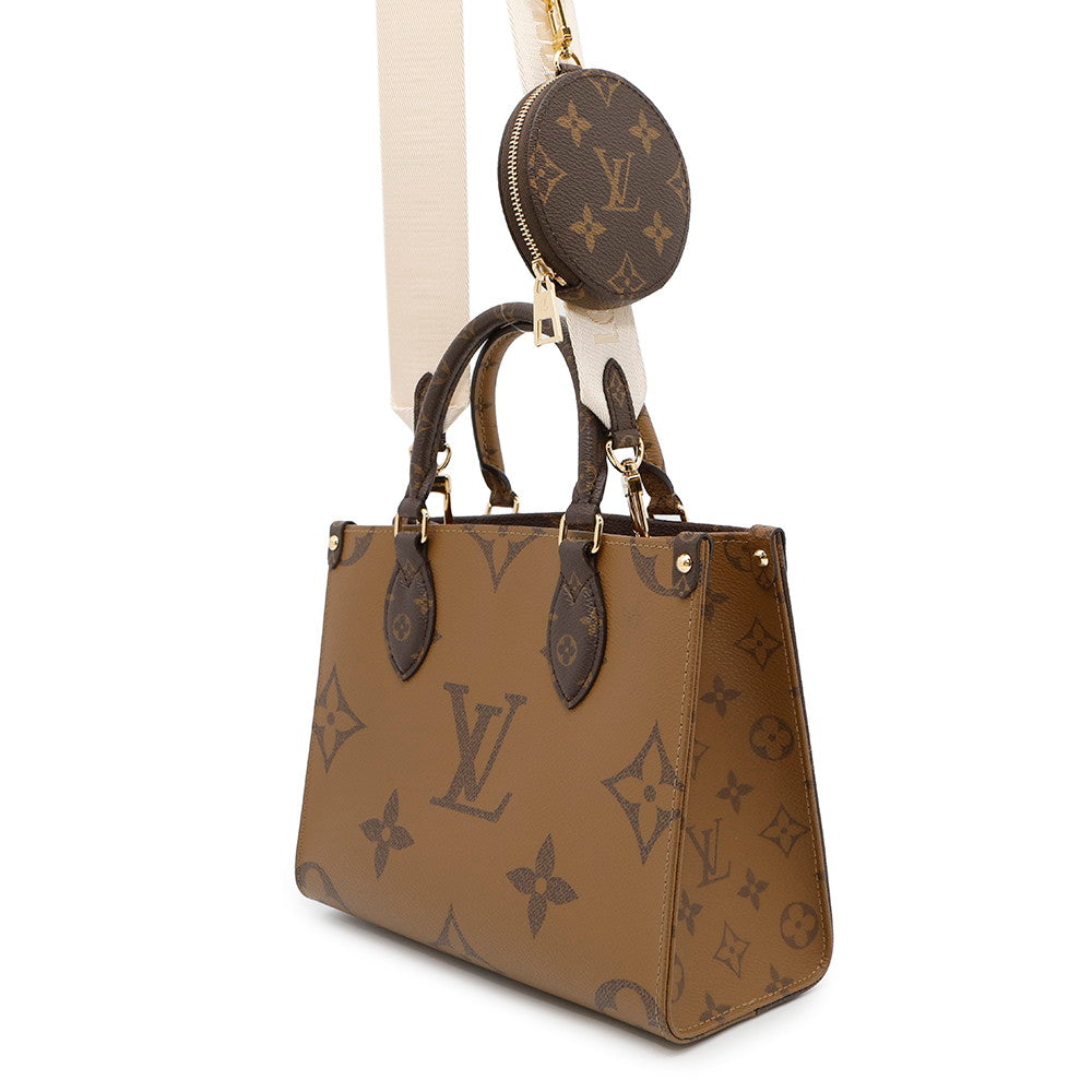 Louis Vuitton Onthego RedM46373 Reverse Giant Monogram Canvas Handbag 4