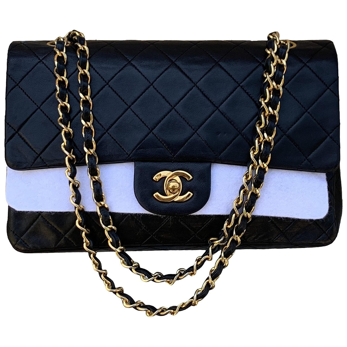 Chanel Timeless/classique Black Leather Handbag
