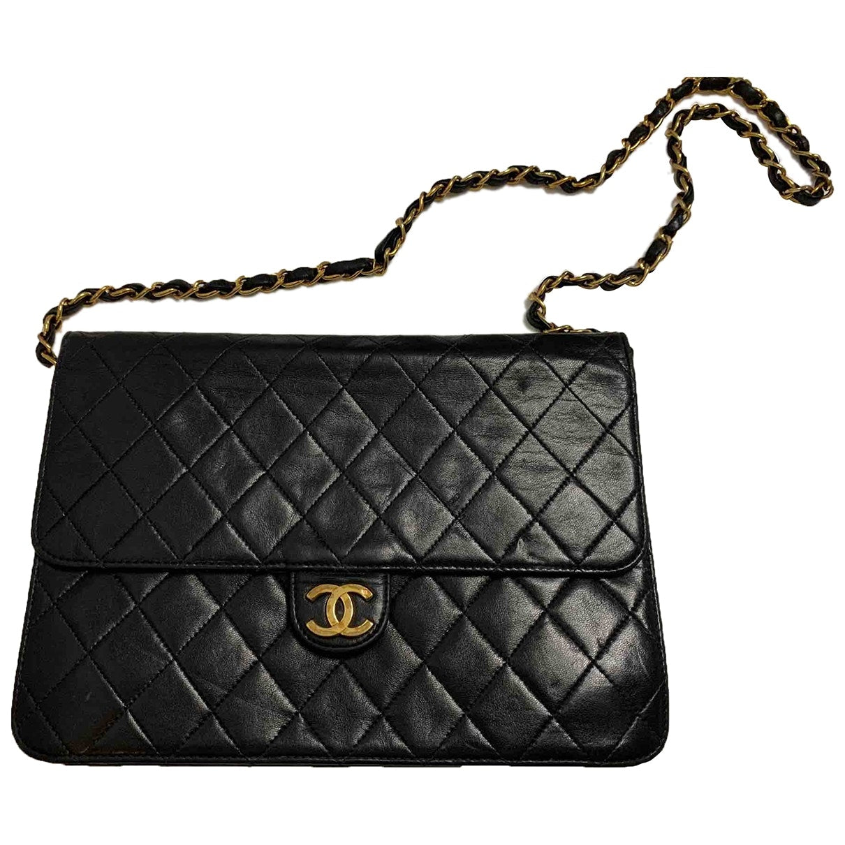 Chanel black leather handbag