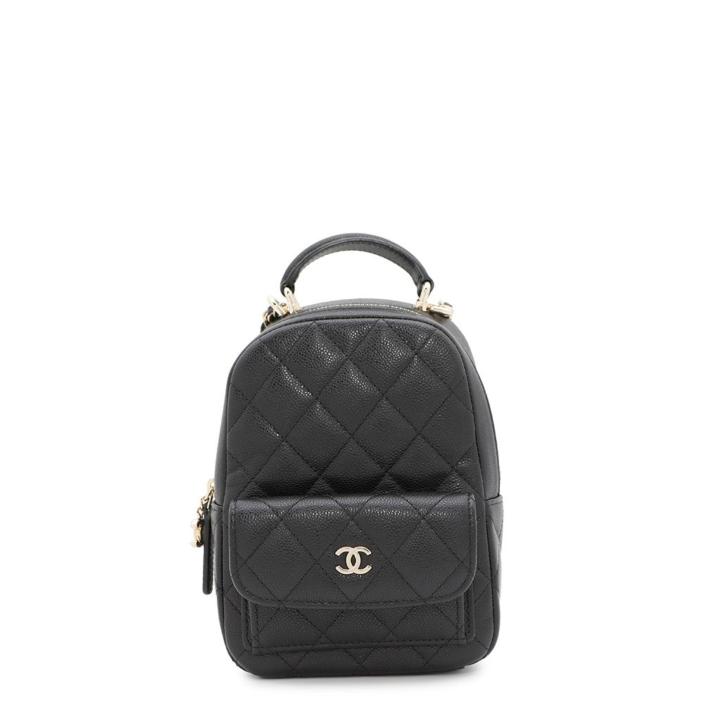Chanel Matelasse Backpack BlackAP3753 Caviar Leather
