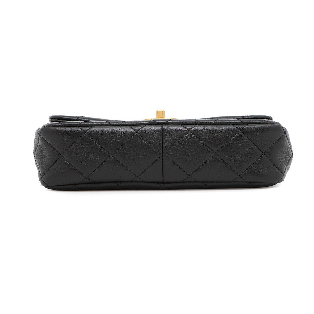 Chanel Matelasse PearlChainShoulder BlackAS3000 Shiny Calf Leather Shoulder Bag
