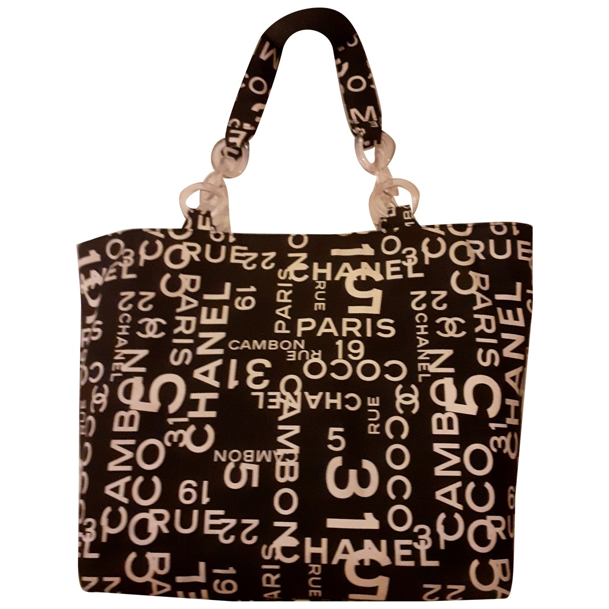 Chanel black cotton handbag