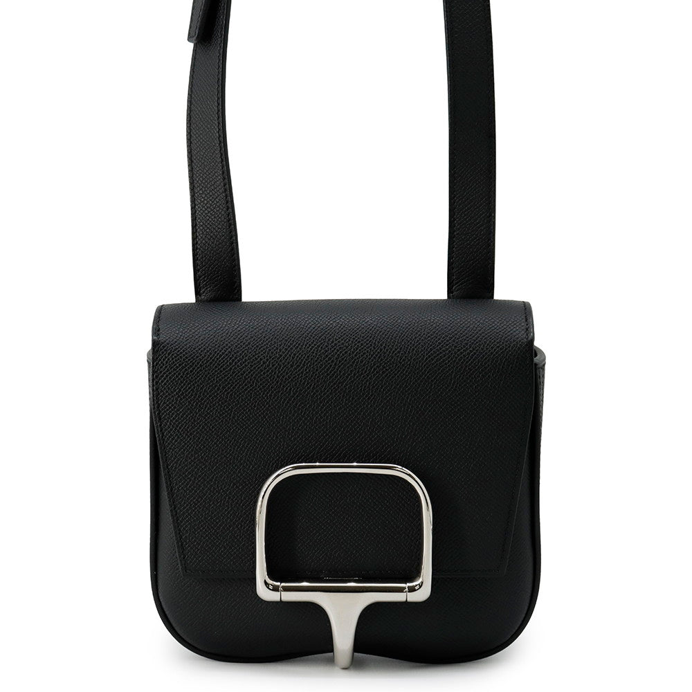 Della Cavaleria Epsom Size Handbag Black Mini Travel Bag